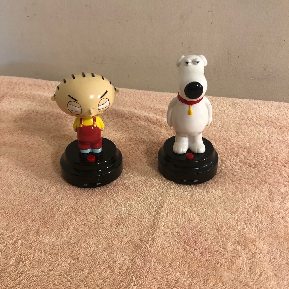 2004 Family Guy Brian & Stewie Talking Figures Both Work
